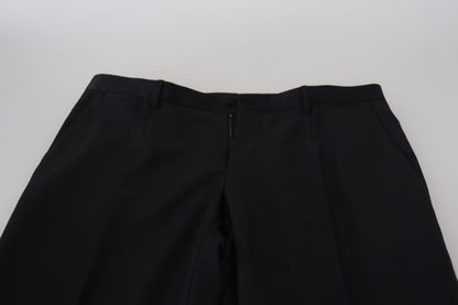 Pantalon habillé formel chino en laine noire Dolce & Gabbana