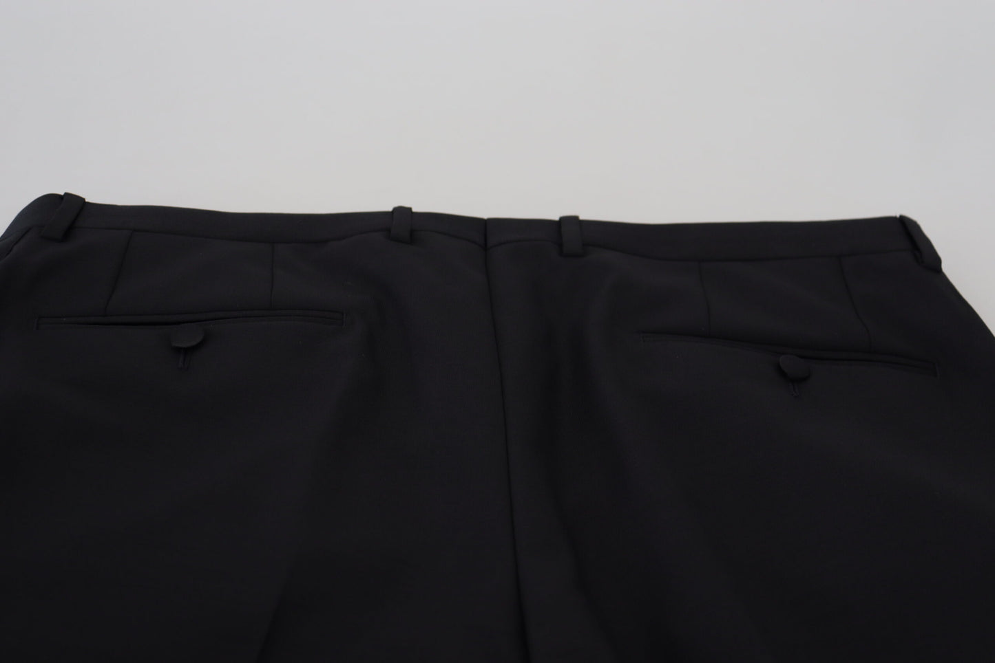 Pantalon habillé formel chino en laine noire Dolce & Gabbana
