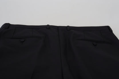 Pantalon habillé formel chino en laine noire Dolce & Gabbana