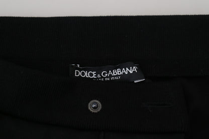 Pantalon de jogging Dolce & Gabbana en laine noire avec fer à cheval