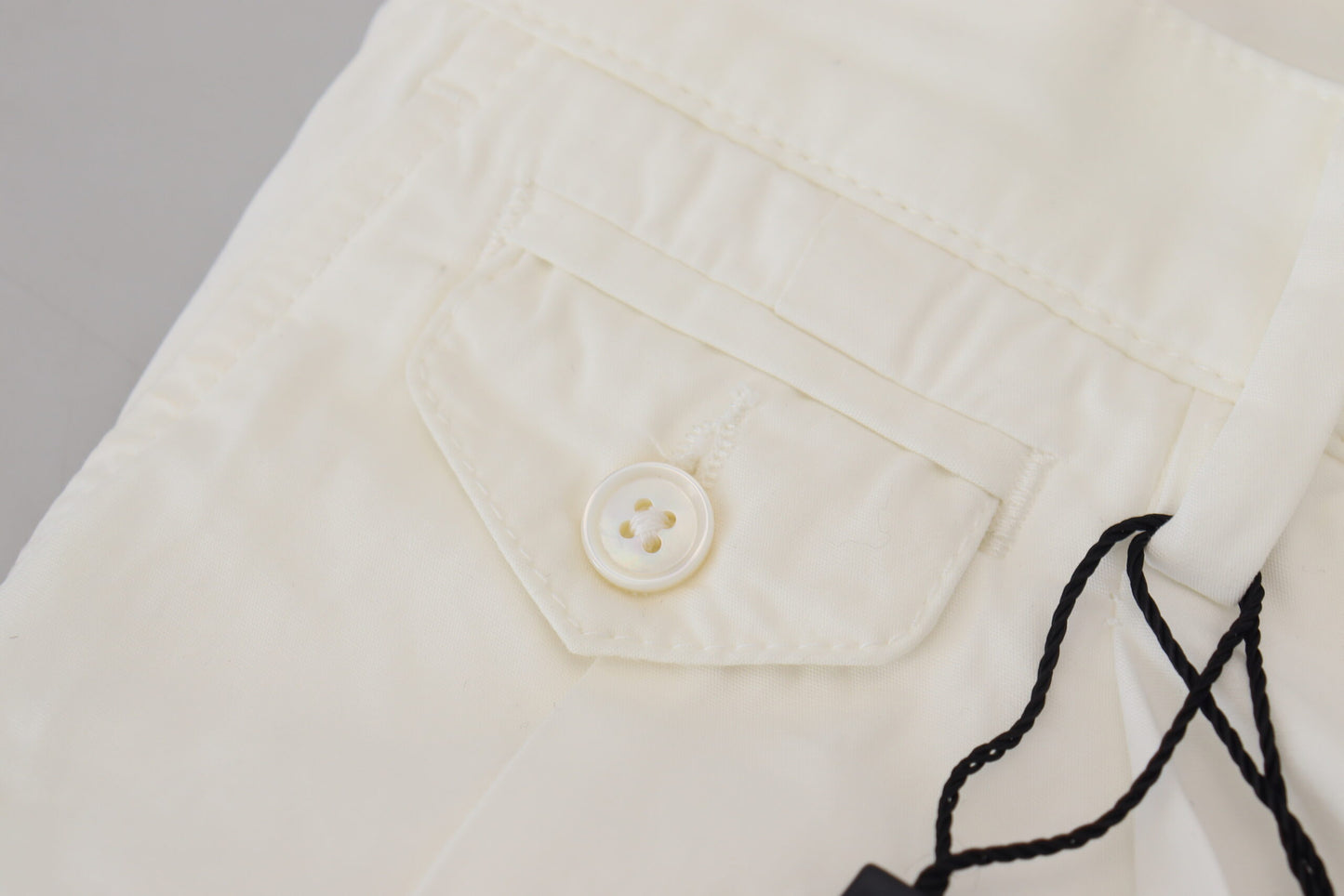 Pantalon Chino Skinny en Coton Blanc Dolce & Gabbana