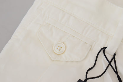 Pantalon Chino Skinny en Coton Blanc Dolce & Gabbana
