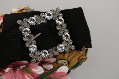 Serre-tête diadème Dolce & Gabbana multicolore avec nœud floral en cristal
