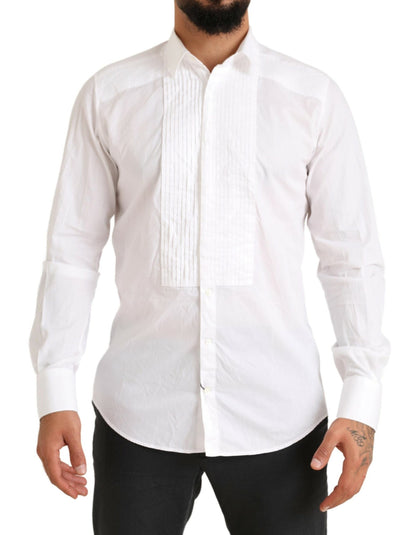Chemise de Soirée Smoking Dolce & Gabbana GOLD en Coton Blanc