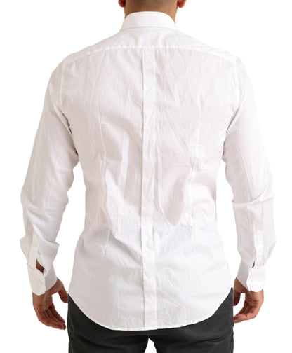 Chemise de Soirée Smoking Dolce & Gabbana GOLD en Coton Blanc