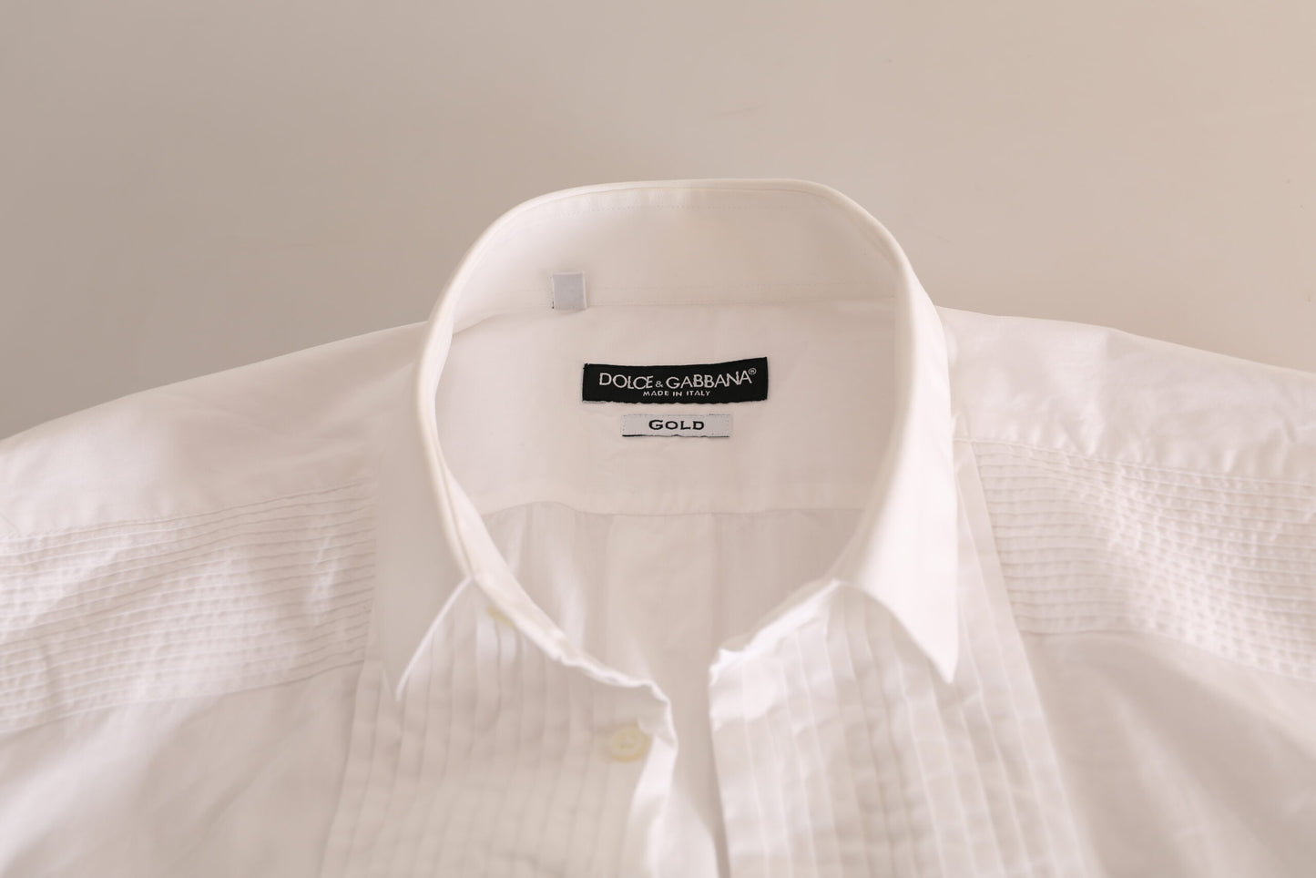Chemise de Soirée Smoking Dolce & Gabbana GOLD en Coton Blanc