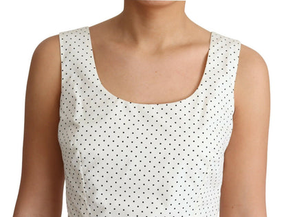 Robe trapèze en coton à pois blancs Dolce & Gabbana