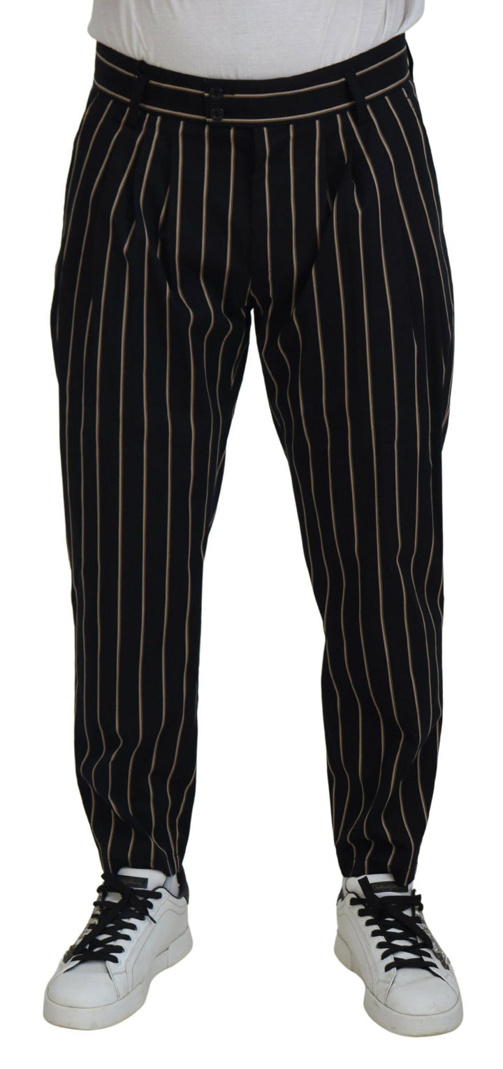 Pantalon Dolce & Gabbana en coton stretch à rayures noires et beiges