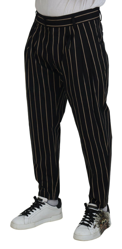 Pantalon Dolce & Gabbana en coton stretch à rayures noires et beiges