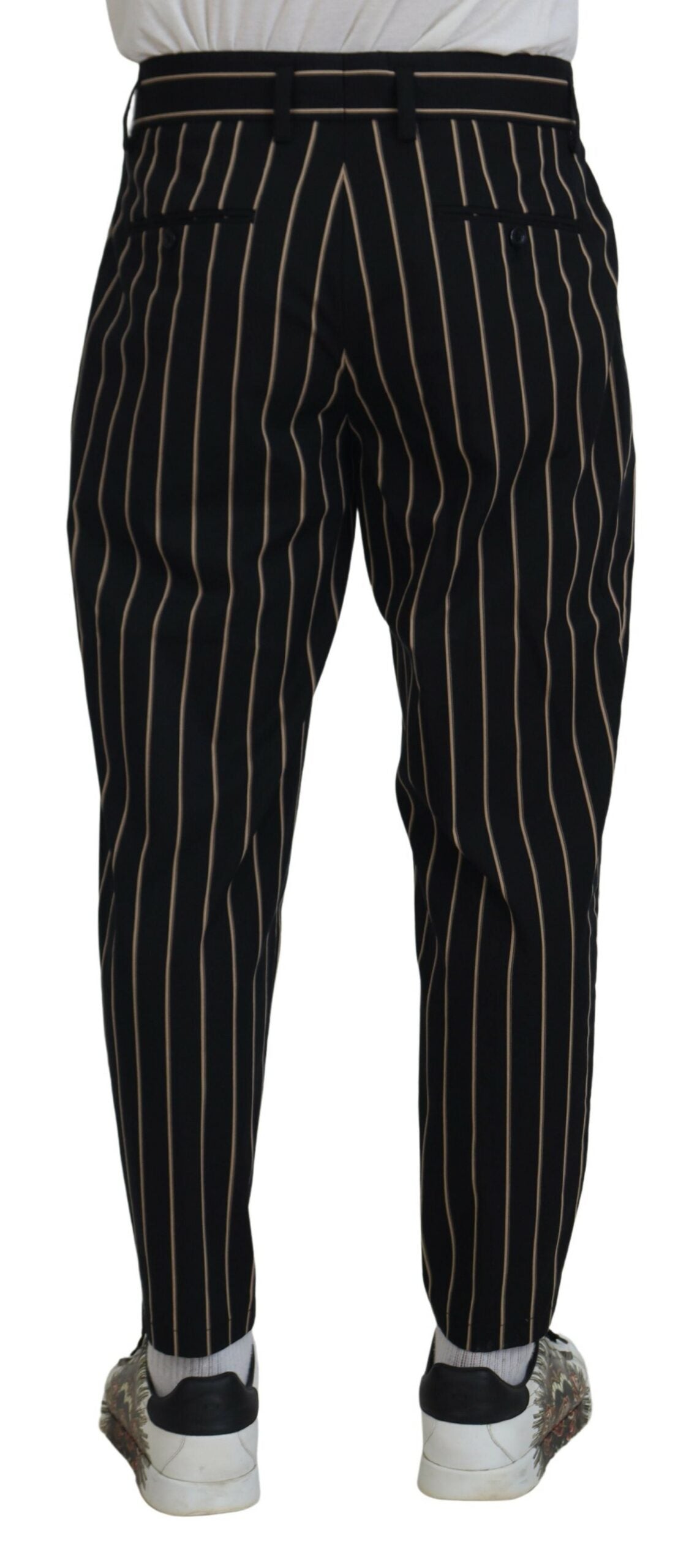 Pantalon Dolce & Gabbana en coton stretch à rayures noires et beiges