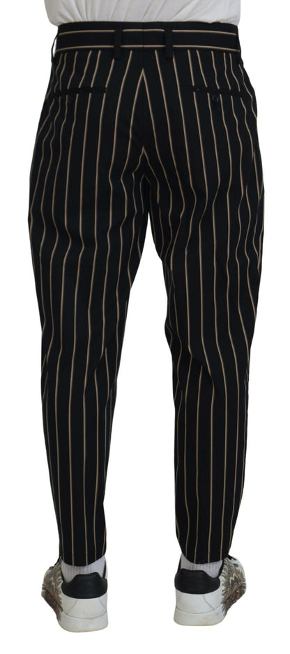 Pantalon Dolce & Gabbana en coton stretch à rayures noires et beiges