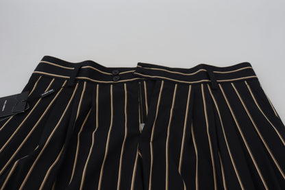 Pantalon Dolce & Gabbana en coton stretch à rayures noires et beiges