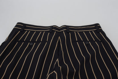 Pantalon Dolce & Gabbana en coton stretch à rayures noires et beiges