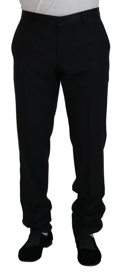 Dolce & Gabbana Robe noire Pantalon en laine et soie
