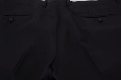 Dolce & Gabbana Robe noire Pantalon en laine et soie