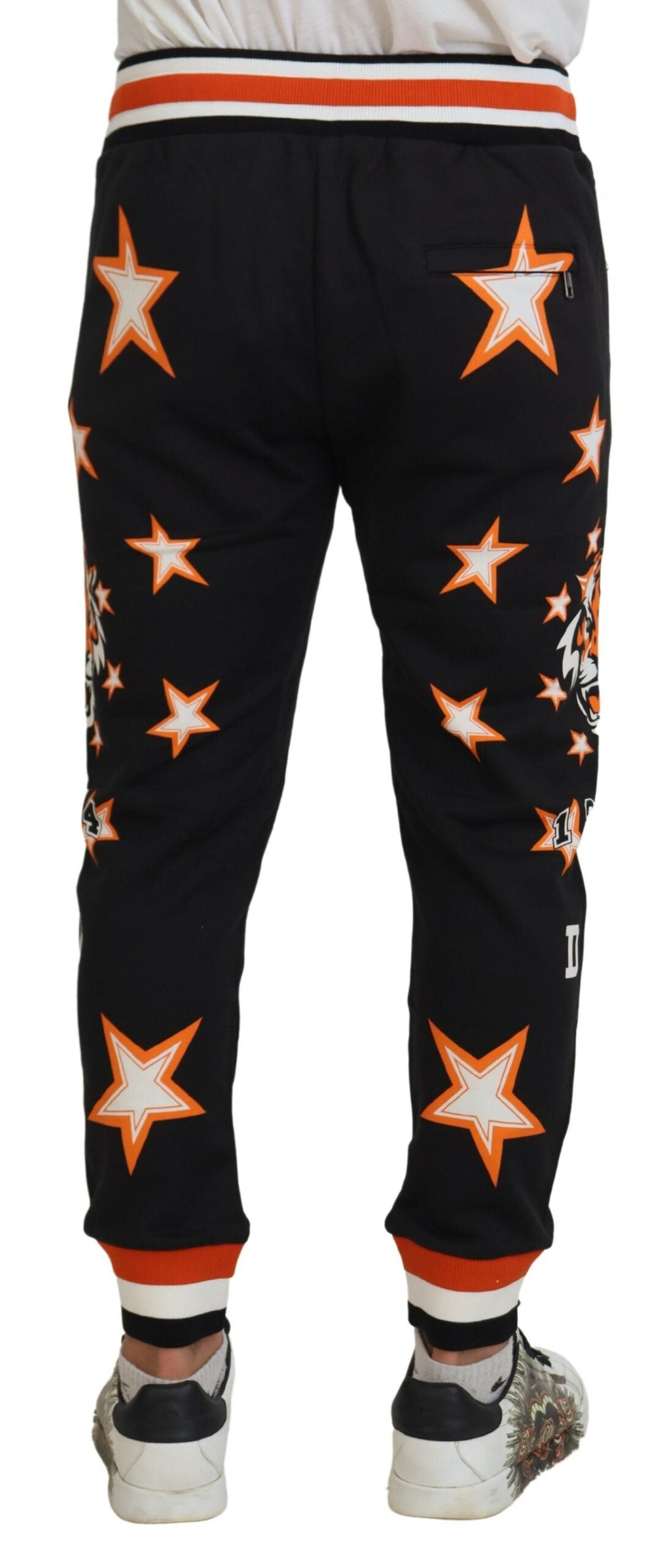 Pantalon de sport Dolce & Gabbana noir et orange à étoiles