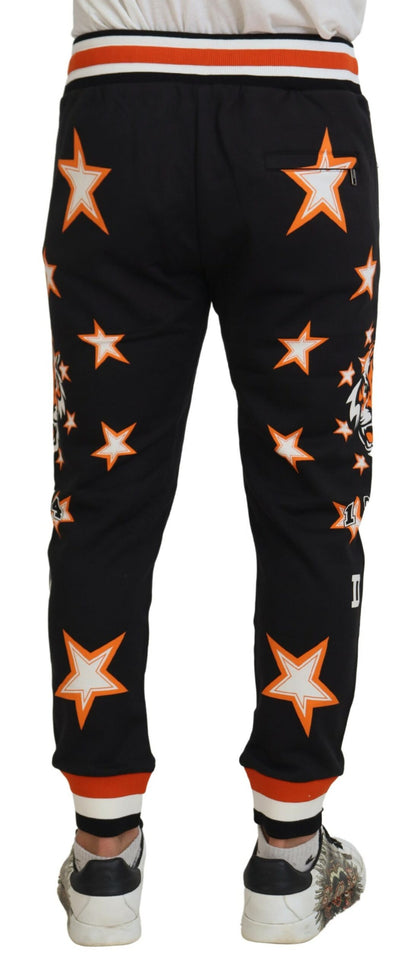 Pantalon de sport Dolce & Gabbana noir et orange à étoiles