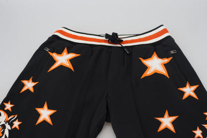 Pantalon de sport Dolce & Gabbana noir et orange à étoiles