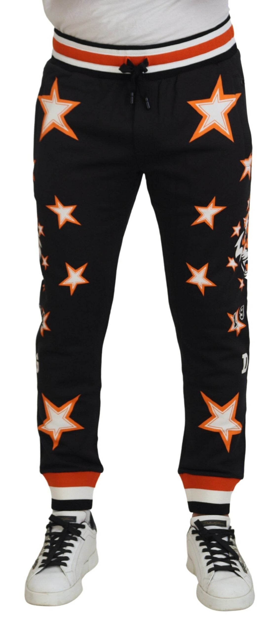 Pantalon de sport Dolce & Gabbana noir et orange à étoiles