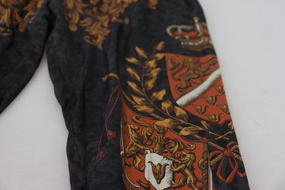 Pantalon de sport Dolce & Gabbana gris en soie à imprimé couronne baroque