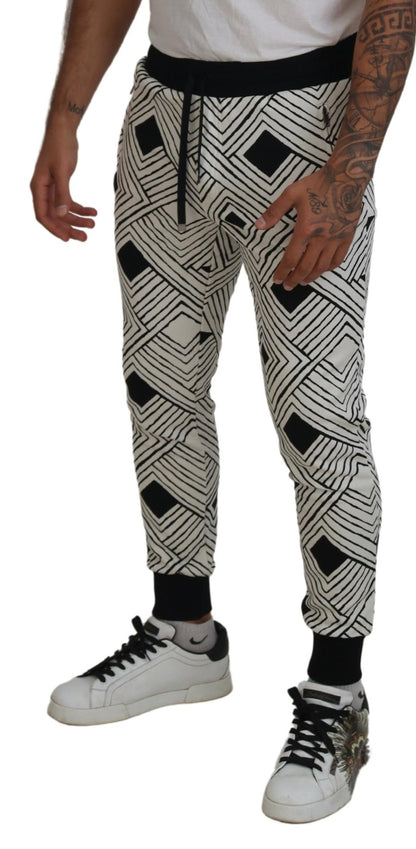 Pantalon de sport Dolce & Gabbana en coton noir et blanc