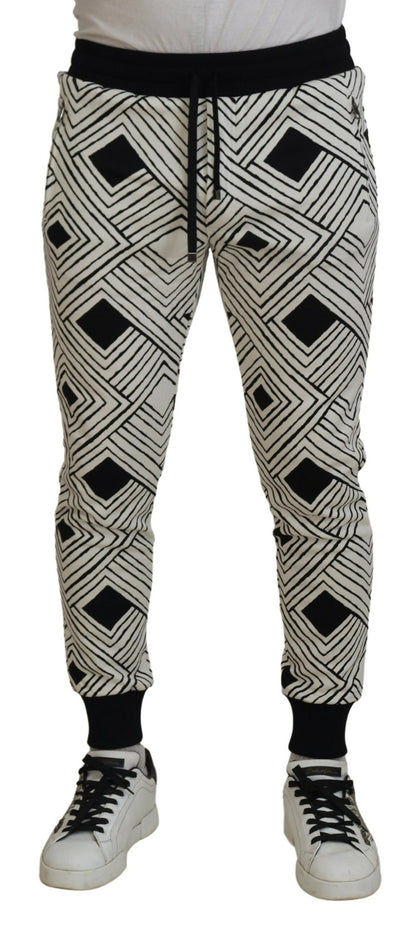 Pantalon de sport Dolce & Gabbana en coton noir et blanc