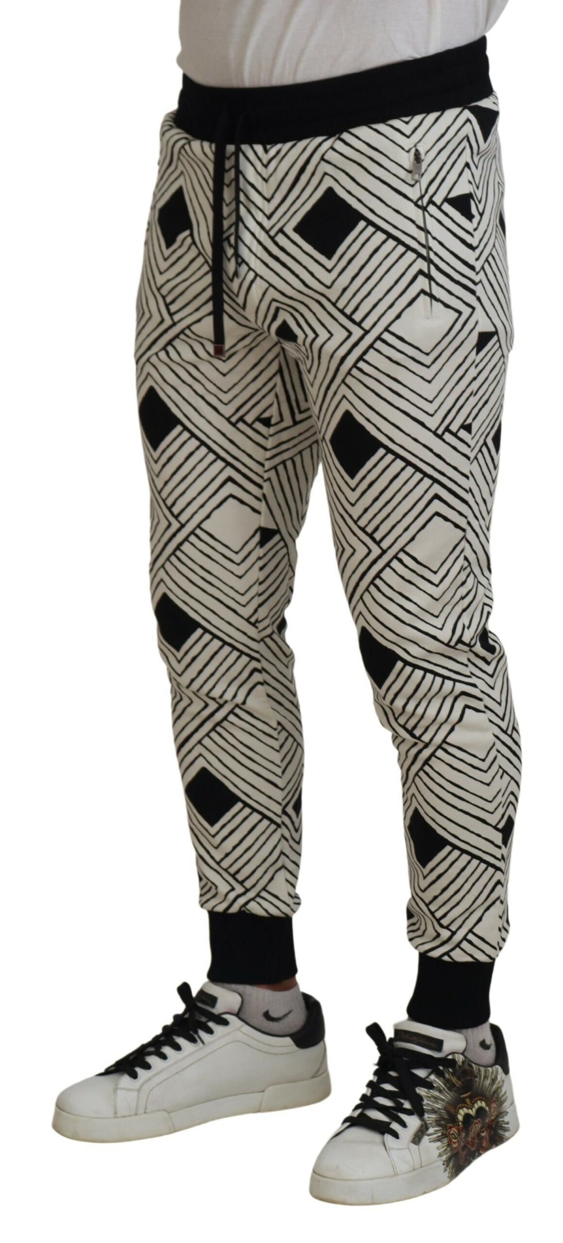 Pantalon de sport Dolce & Gabbana en coton noir et blanc