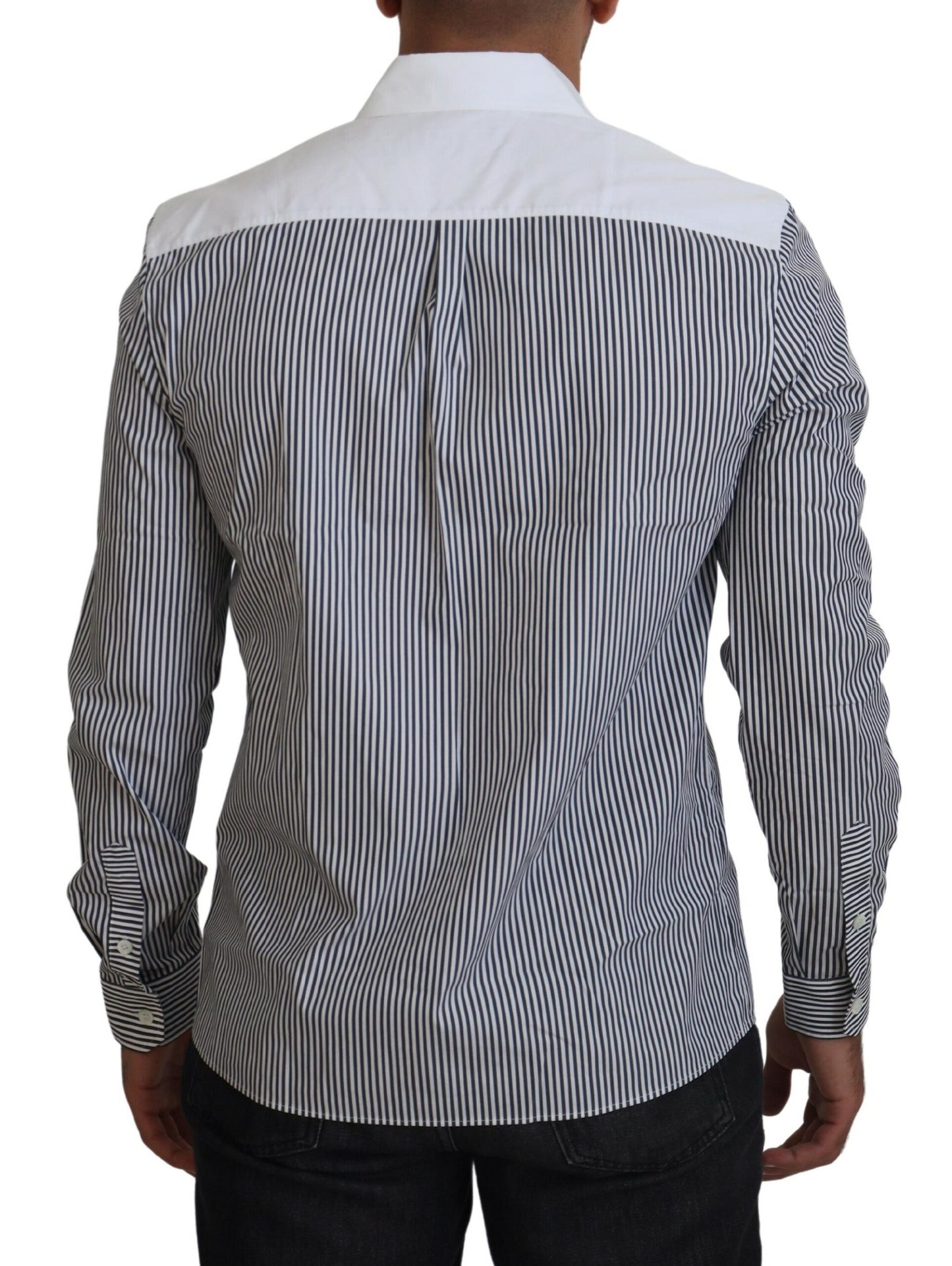 Chemise Dolce & Gabbana gris et blanc rayée coupe ajustée