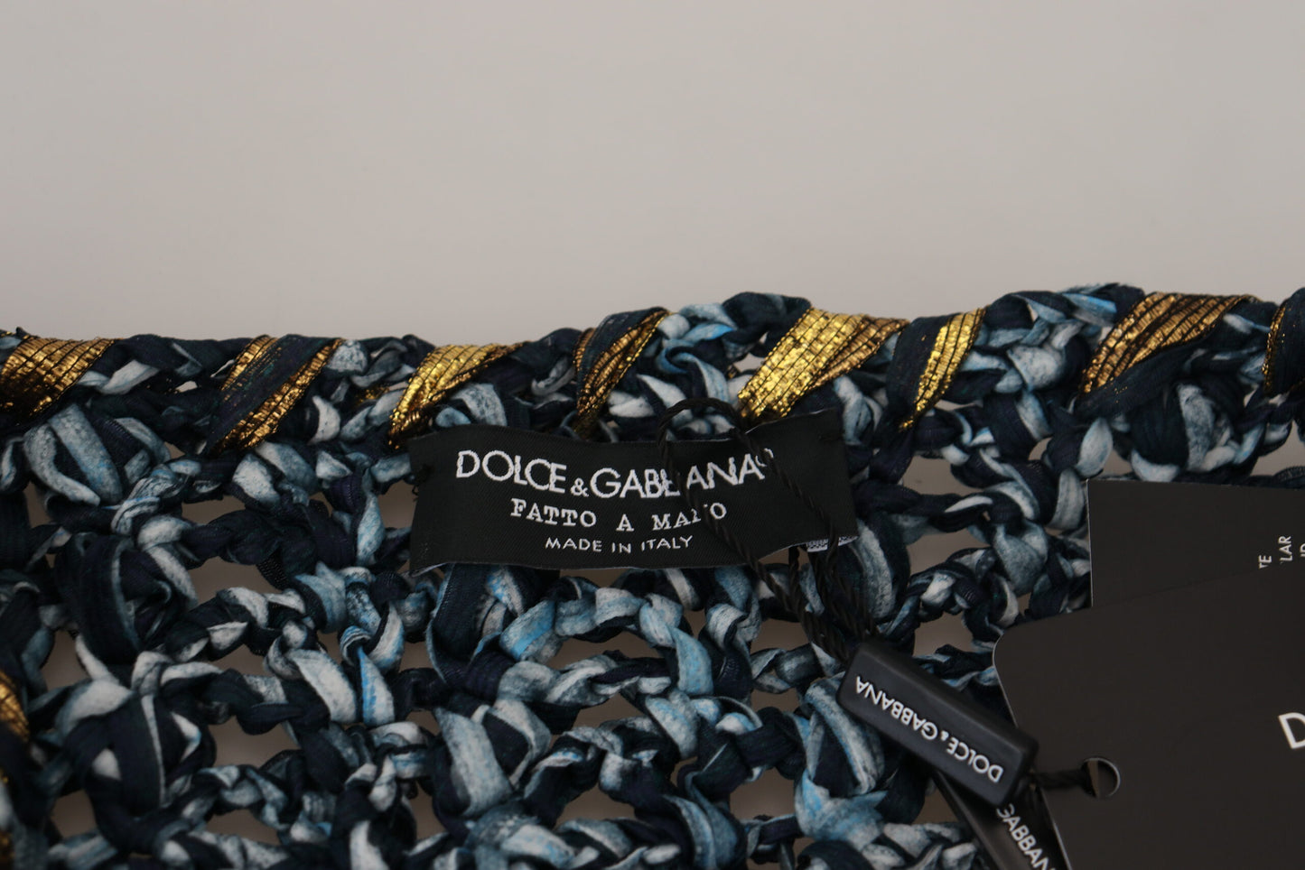 Cardigan boutonné bleu en maille fait main Dolce & Gabbana