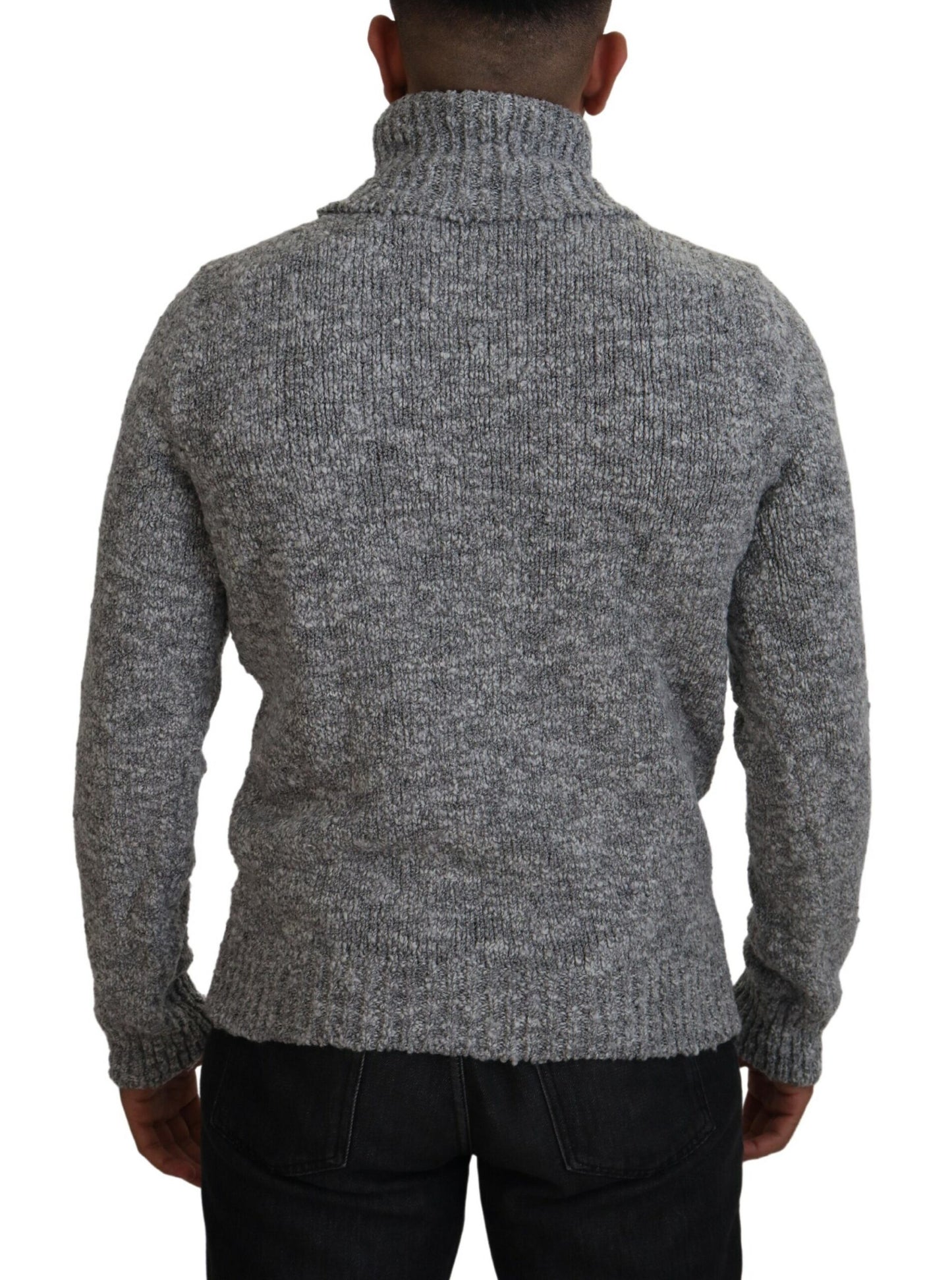 Chandail Dolce & Gabbana gris en maille de laine à col roulé