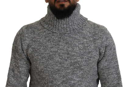 Chandail Dolce & Gabbana gris en maille de laine à col roulé