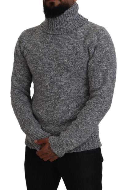 Chandail Dolce & Gabbana gris en maille de laine à col roulé