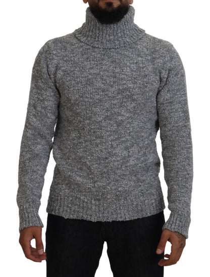 Chandail Dolce & Gabbana gris en maille de laine à col roulé
