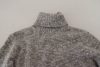 Chandail Dolce & Gabbana gris en maille de laine à col roulé