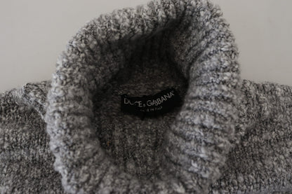 Chandail Dolce & Gabbana gris en maille de laine à col roulé