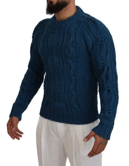 Suéter Dolce & Gabbana azul de lana y alpaca tejido