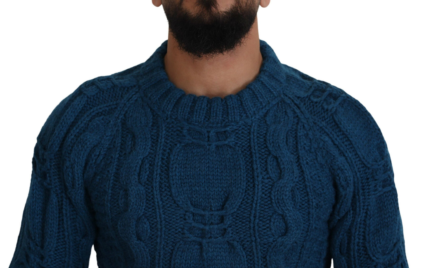 Suéter Dolce & Gabbana azul de lana y alpaca tejido