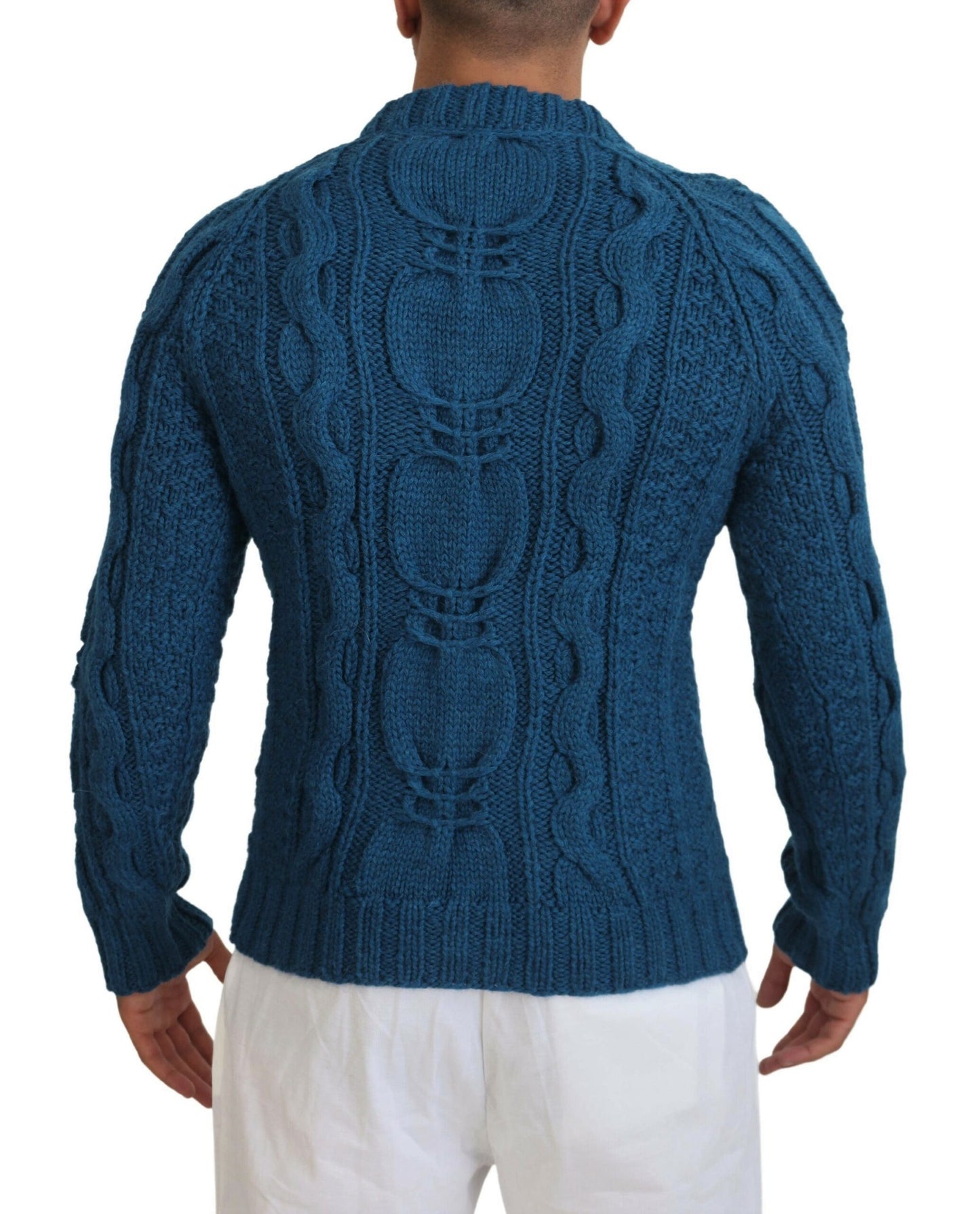 Suéter Dolce & Gabbana azul de lana y alpaca tejido
