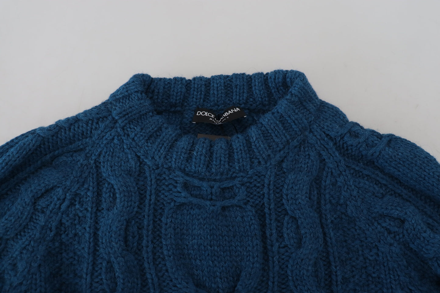 Suéter Dolce & Gabbana azul de lana y alpaca tejido
