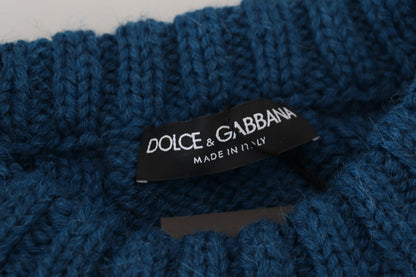 Suéter Dolce & Gabbana azul de lana y alpaca tejido