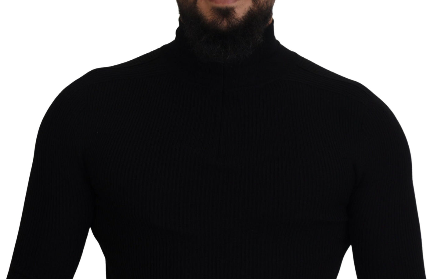 Pull-over col roulé Dolce & Gabbana noir, demi-zip