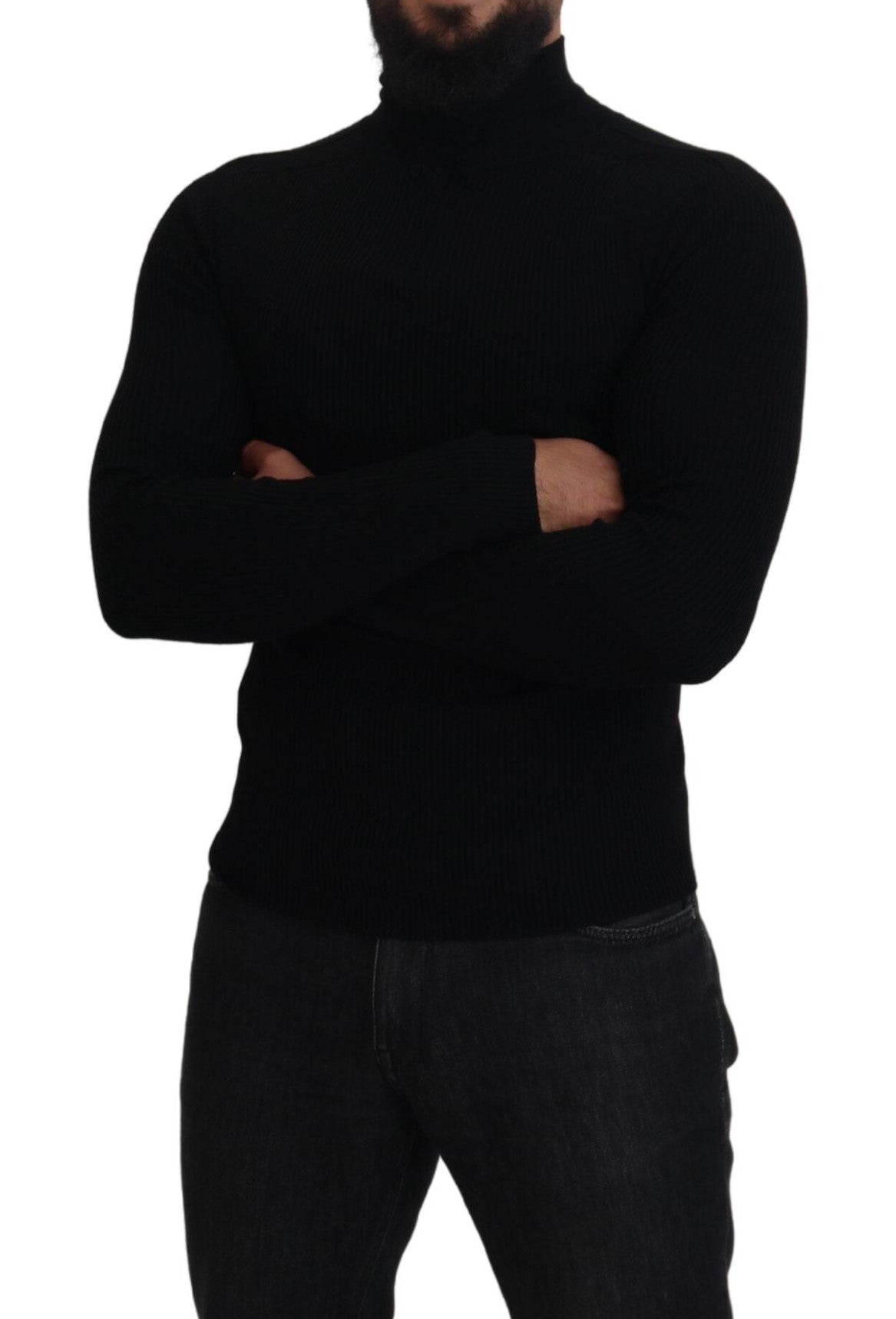 Pull-over col roulé Dolce & Gabbana noir, demi-zip