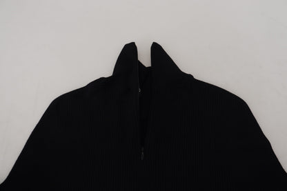 Pull-over col roulé Dolce & Gabbana noir, demi-zip