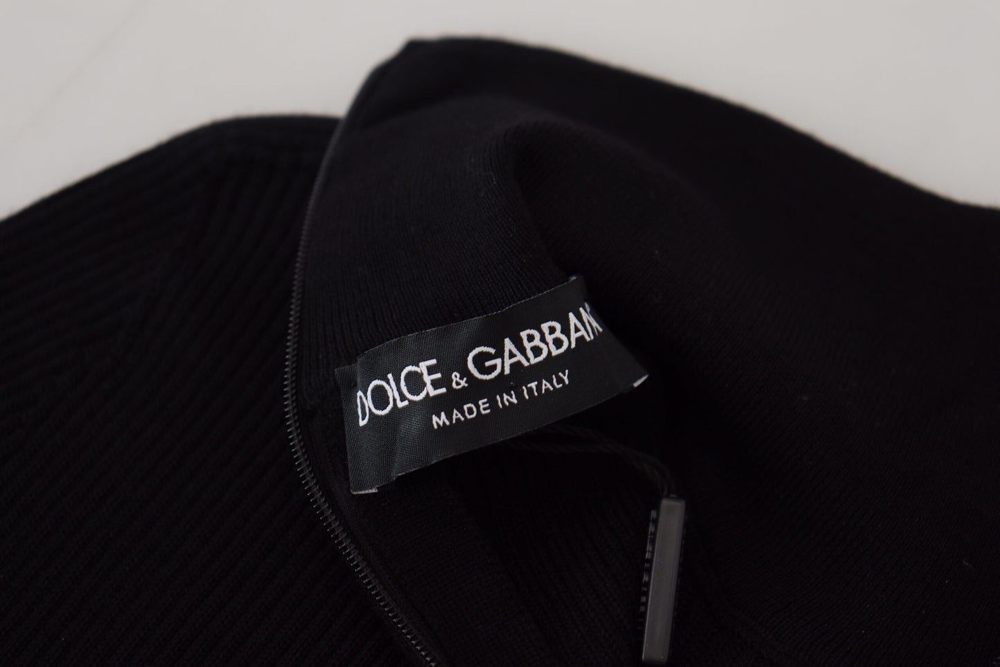Pull-over col roulé Dolce & Gabbana noir, demi-zip