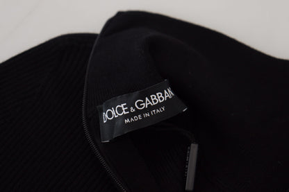 Pull-over col roulé Dolce & Gabbana noir, demi-zip