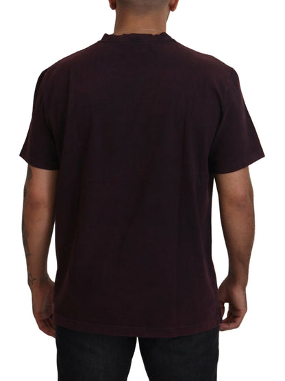 T-shirt col rond à manches courtes bordeaux Dolce & Gabbana
