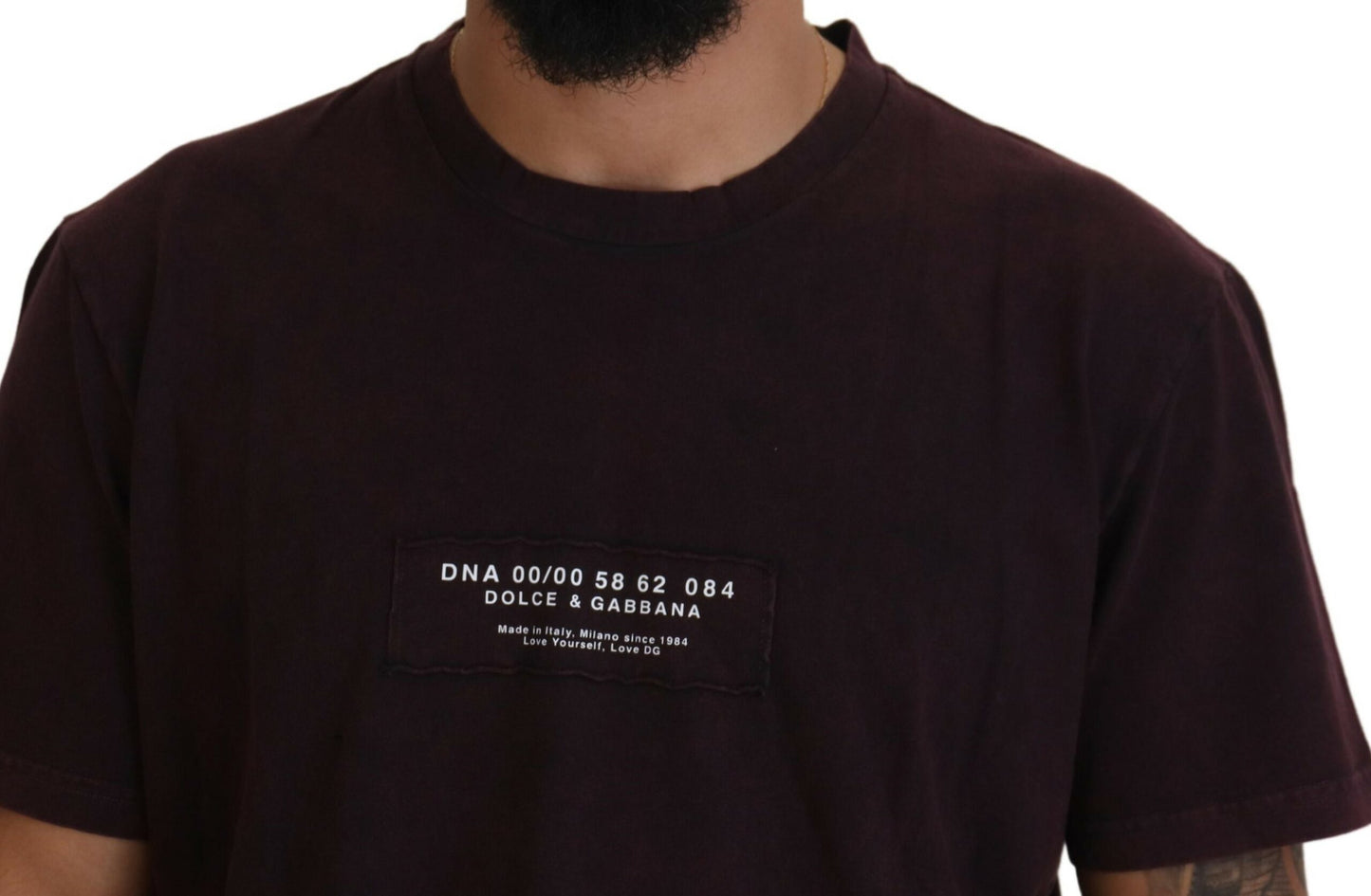T-shirt col rond à manches courtes bordeaux Dolce & Gabbana