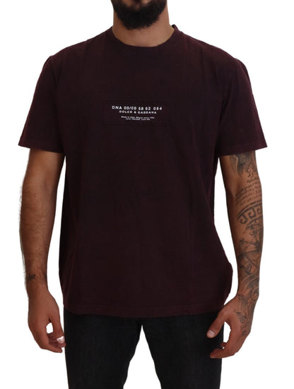 T-shirt col rond à manches courtes bordeaux Dolce & Gabbana