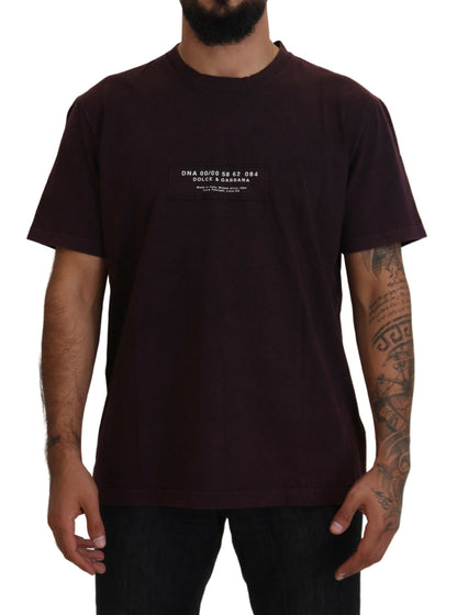 T-shirt col rond à manches courtes bordeaux Dolce & Gabbana