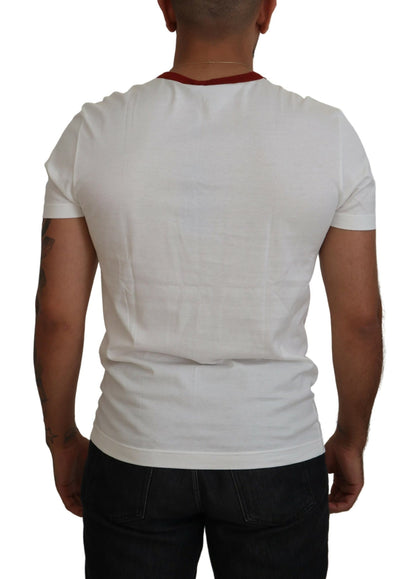 T-shirt ras du cou Dolce & Gabbana en coton blanc avec logo imprimé